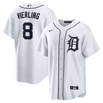 Men's Detroit Tigers #8 Matt Vierling Nike White Home Replica Jersey