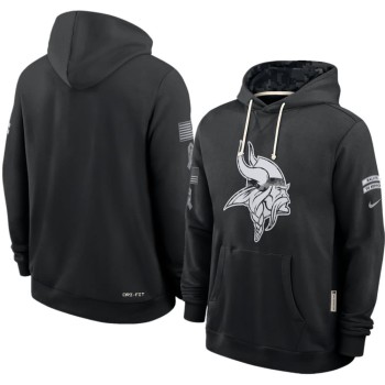 Men's Minnesota Vikings Nike Black 2026 Salute to Service Sideline Dri-FIT Pullover Hoodie