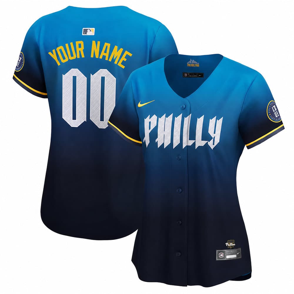 Women's Philadelphia Phillies Blue 2024 City Connect Limited Custom Jersey