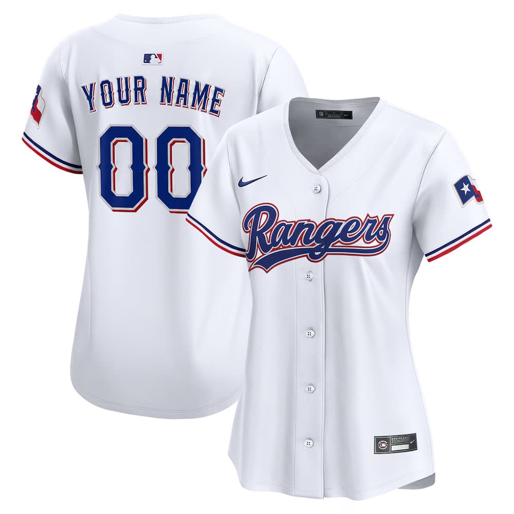 Women's Texas Rangers Nike White Home Limited Custom Jersey
