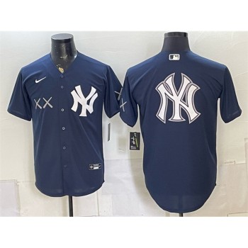 Men's New York Yankees x KAWS Navy Team Big Logo Stadium Baseball Jersey