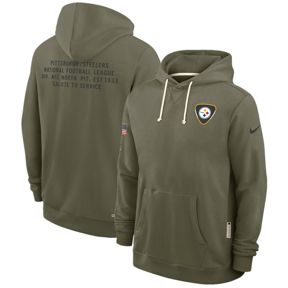 Men's Pittsburgh Steelers Olive 2025 Salute to Service Pullover Hoodie Men's Pittsburgh Steelers Olive 2025 Salute to Service Pullover Hoodie