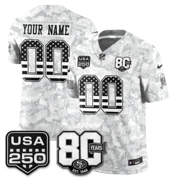 Youth San Francisco 49ers Camo 2026 Salute to Service Vapor F.U.S.E. Limited Custom Jersey