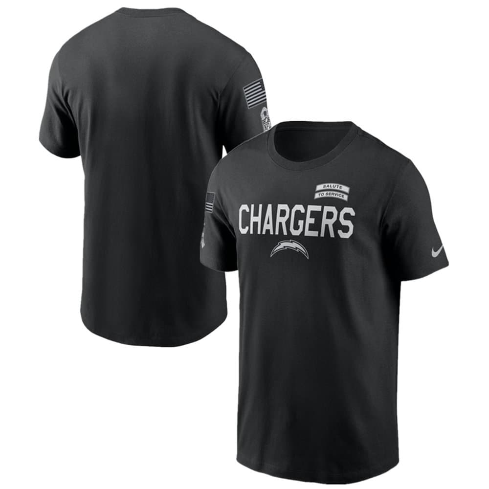 Men's Los Angeles Chargers Black 2026 Salute to Service Sideline Dri-FIT T-Shirt