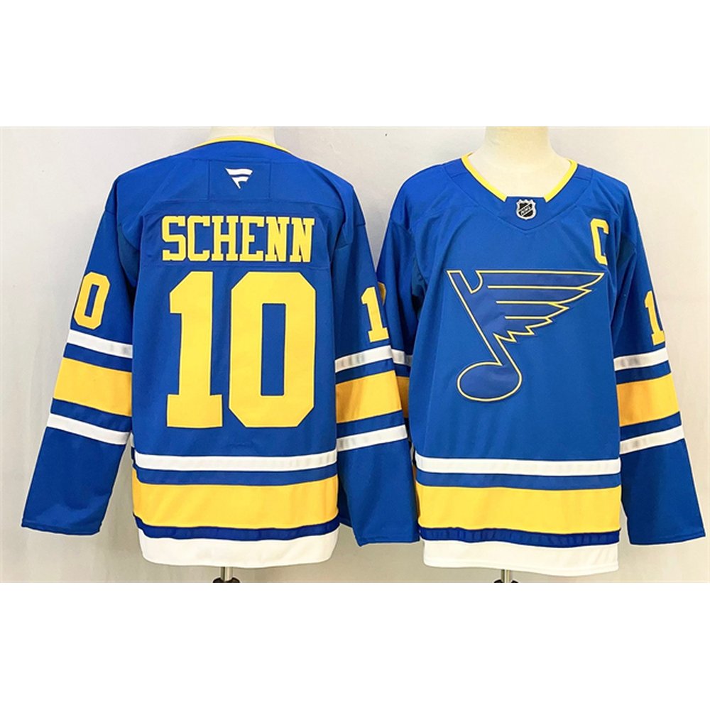 Youth St. Louis Blues #10 Brayden Schenn Blue 2025 With C Patch Stitched Hockey Jersey Youth St. Louis Blues #10 Brayden Schenn Blue 2025 With C Patch Stitched Hockey Jersey