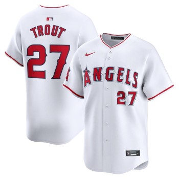 Men's Los Angeles Angels #27 Mike Trout Nike White Home Limited Player Jersey Men's Los Angeles Angels #27 Mike Trout Nike White Home Limited Player Jersey