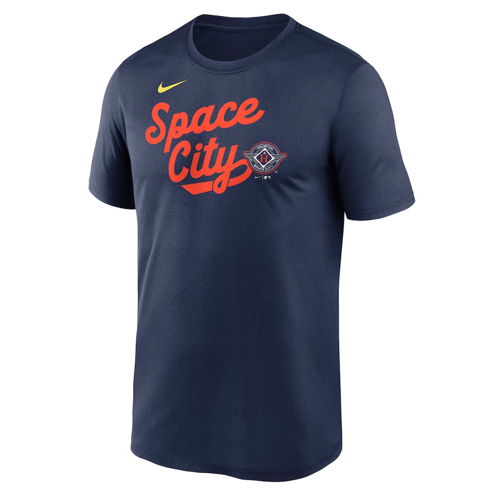 Men's Houston Astros Navy 2025 City Connect Team Phrase Legend Performance T-Shirt