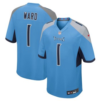 Men's Tennessee Titans #1 Cameron Ward Nike Light Blue 2025 NFL Draft First Round Pick No. 1 Game Jersey Men's Tennessee Titans #1 Cameron Ward Nike Light Blue 2025 NFL Draft First Round Pick No. 1 Game Jersey