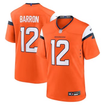 Men's Denver Broncos #12 Jahdae Barron Nike Orange 2025 NFL Draft First Round Pick Game Jersey Men's Denver Broncos #12 Jahdae Barron Nike Orange 2025 NFL Draft First Round Pick Game Jersey
