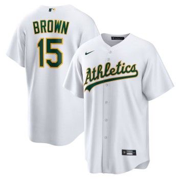 Men's Oakland Athletics #15 Seth Brown White Home Replica Jersey