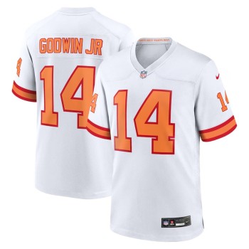 Men's '76 Tampa Bay Buccaneers #14 Chris Godwin White Player Game Jersey