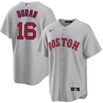 Men's Boston Red Sox #16 Jarren Duran Nike Gray Home Replica Player Jersey Men's Boston Red Sox #16 Jarren Duran Nike Gray Home Replica Player Jersey