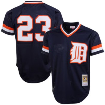 Men's Detroit Tigers #23 Kirk Gibson Navy 1984 Authentic Cooperstown Collection Mesh Batting Practice Jersey
