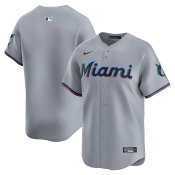 Men's Miami Marlins Nike Gray Road Limited Jersey Men's Miami Marlins Nike Gray Road Limited Jersey