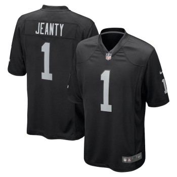 Men's Las Vegas Raiders #1 Ashton Jeanty Nike Black 2025 NFL Draft First Round Pick Game Jersey Men's Las Vegas Raiders #1 Ashton Jeanty Nike Black 2025 NFL Draft First Round Pick Game Jersey