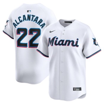 Men's Miami Marlins #22 Sandy Alcantara Nike White Home Limited Player Jersey Men's Miami Marlins #22 Sandy Alcantara Nike White Home Limited Player Jersey