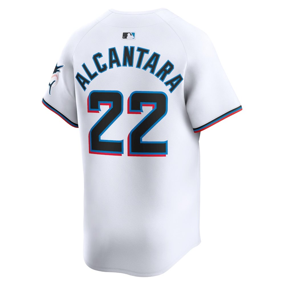 Men's Miami Marlins #22 Sandy Alcantara Nike White Home Limited Player Jersey