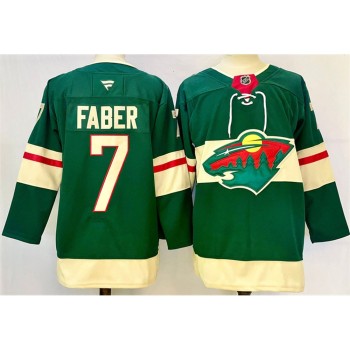Youth Minnesota Wild #7 Brock Faber Green 2024-25 Home Stitched Hockey Jersey