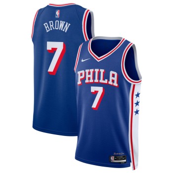 Men's Philadelphia 76ers #7 Jaylen Brown Nike Royal Swingman Icon Edition Jersey