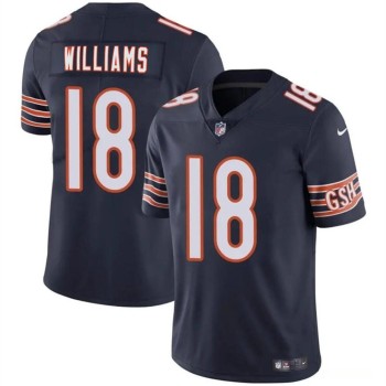 Men's Chicago Bears #18 Caleb Williams Navy 2024 Draft Vapor Stitched Football Jersey Men's Chicago Bears #18 Caleb Williams Navy 2024 Draft Vapor Stitched Football Jersey
