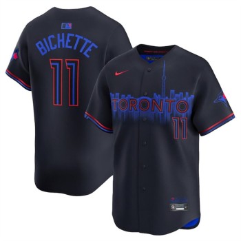 Men's Toronto Blue Jays #11 Bo Bichette Black 2024 City Connect Limited Stitched Baseball Jersey Men's Toronto Blue Jays #11 Bo Bichette Black 2024 City Connect Limited Stitched Baseball Jersey