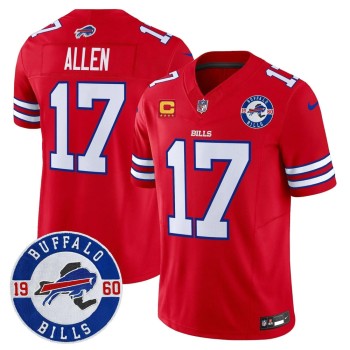 Youth Buffalo Bills #17 Josh Allen Red Est. 1960 Patch Vapor F.U.S.E. Limited Jersey