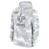 Youth New Orleans Saints White/Gray 2024 Salute To Service Pullover Hoodie
