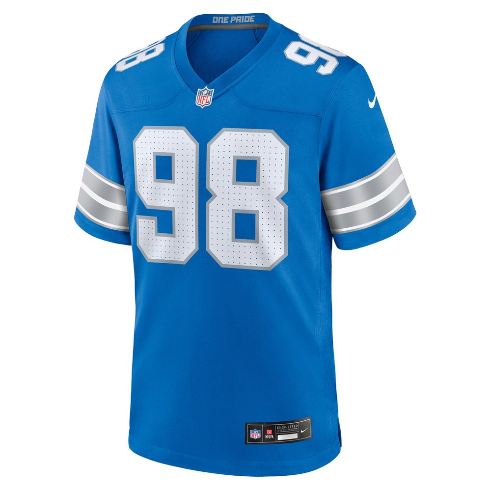 Men's Detroit Lions D.J. Reader Blue Team Game Jersey Men's Detroit Lions D.J. Reader Blue Team Game Jersey