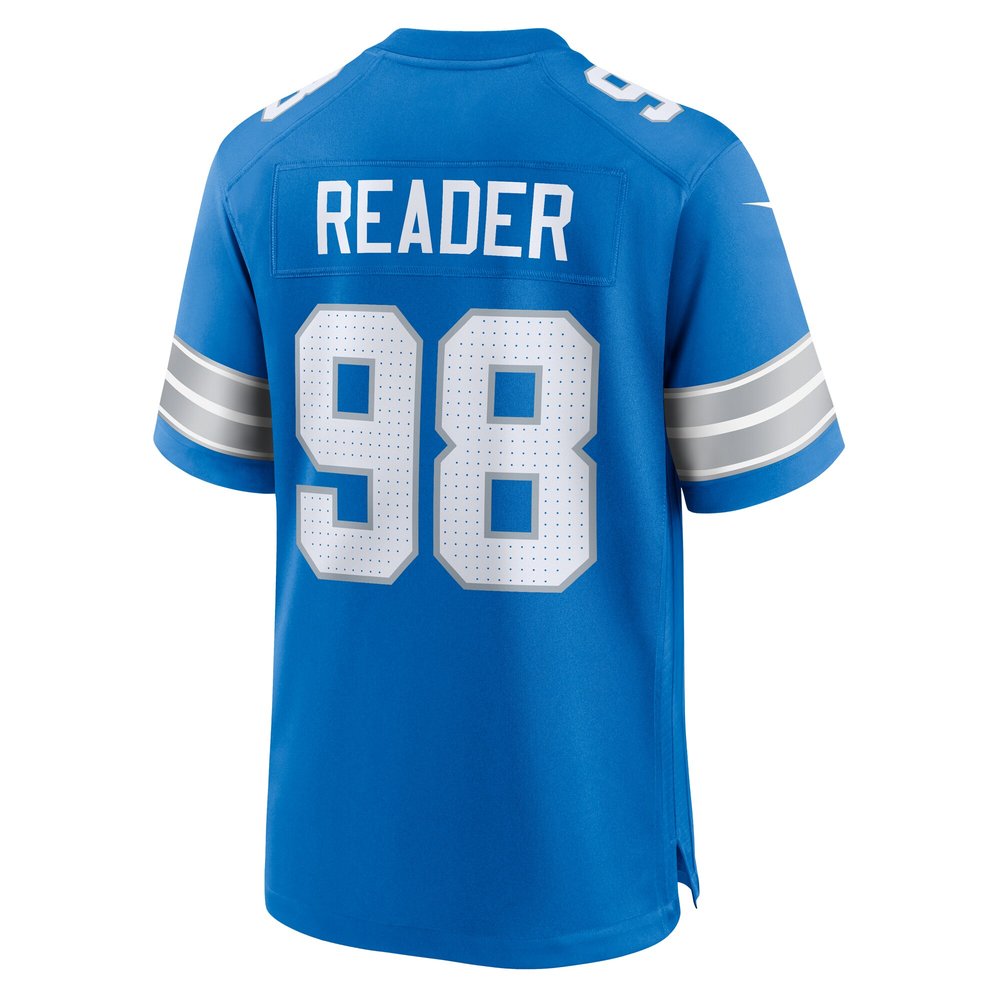 Men's Detroit Lions D.J. Reader Blue Team Game Jersey Men's Detroit Lions D.J. Reader Blue Team Game Jersey