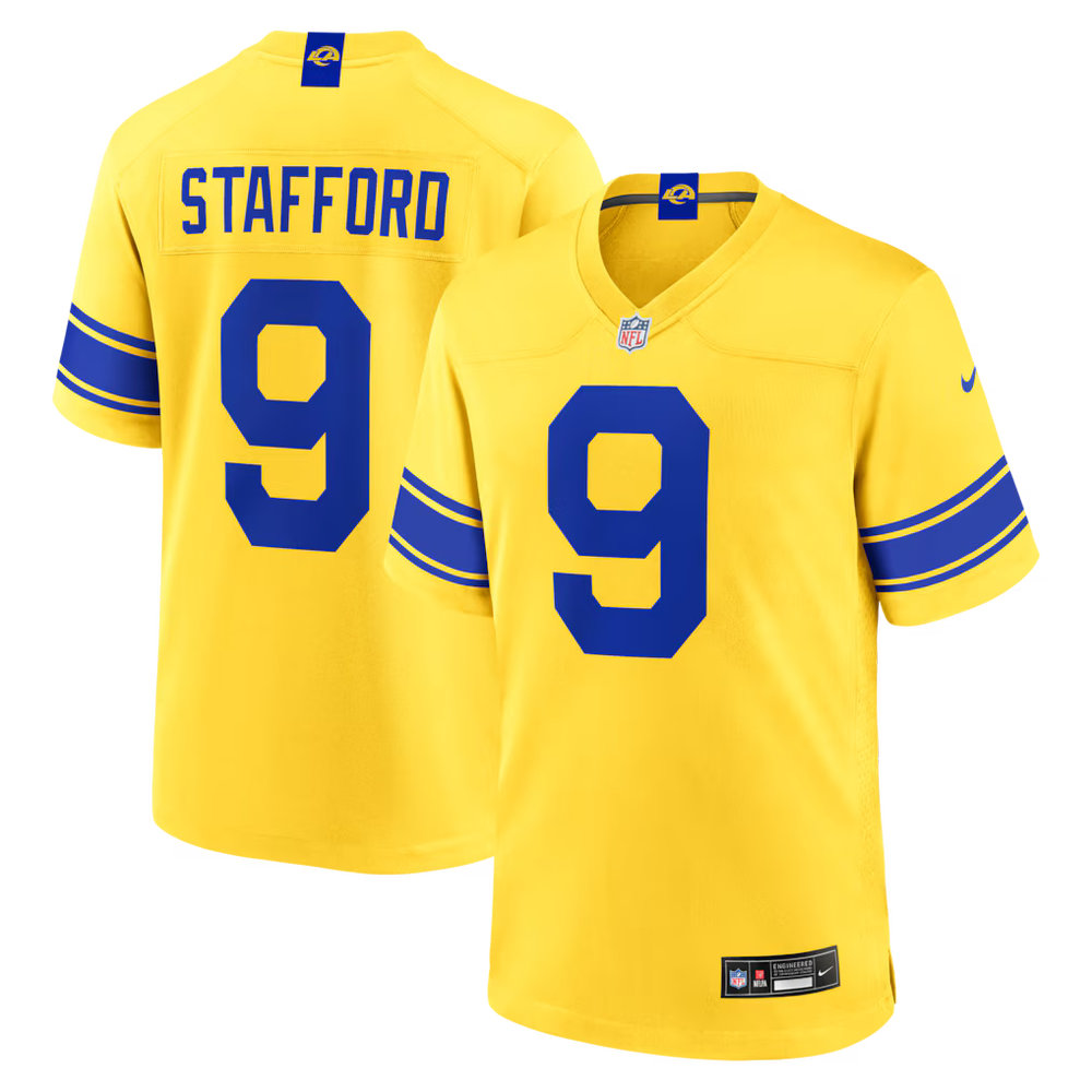 Men's Los Angeles Rams #9 Matthew Stafford Nike Classic Sol Game Jersey