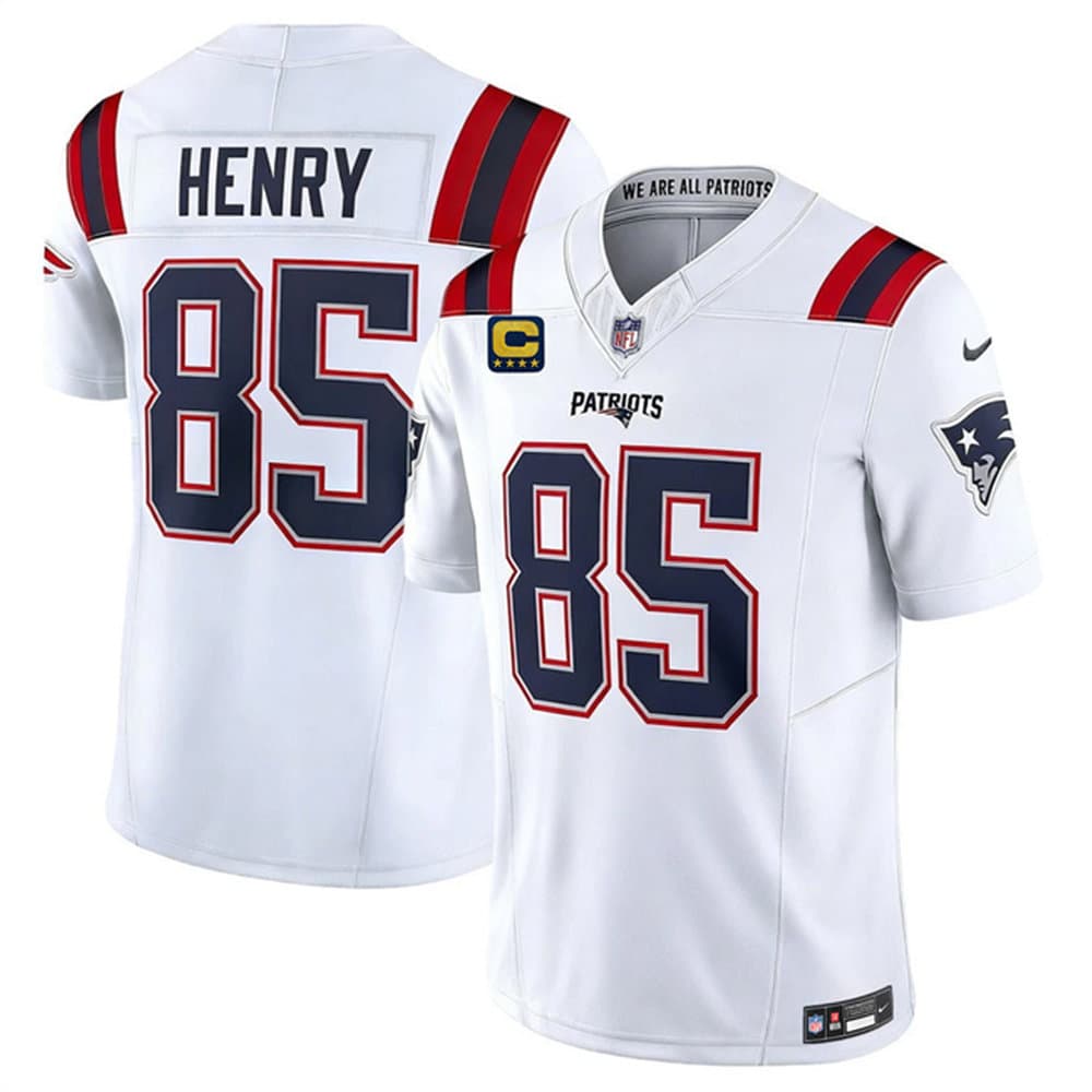 Youth New England Patriots #85 Hunter Henry White 2026 4-Star C Pach Vapor F.U.S.E. Limited Jersey