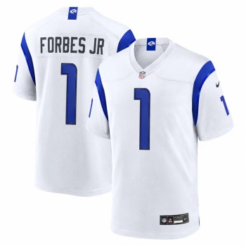 Youth Los Angeles Rams #1 Emmanuel Forbes Jr. Nike Fearsome White Game Jersey