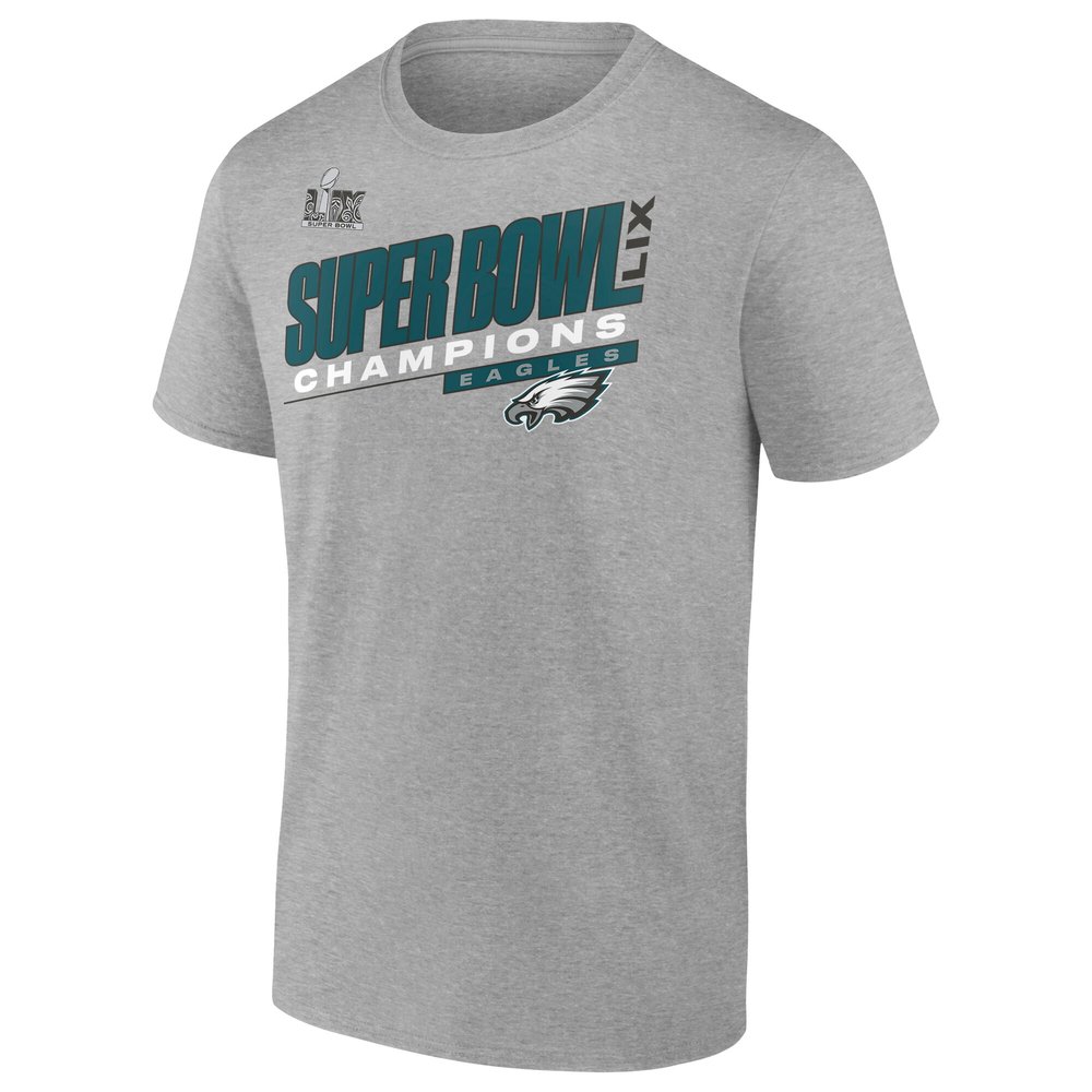 Men's Philadelphia Eagles Heather Gray Super Bowl LIX Champions Big & Tall Counting Points Score T-Shirt
