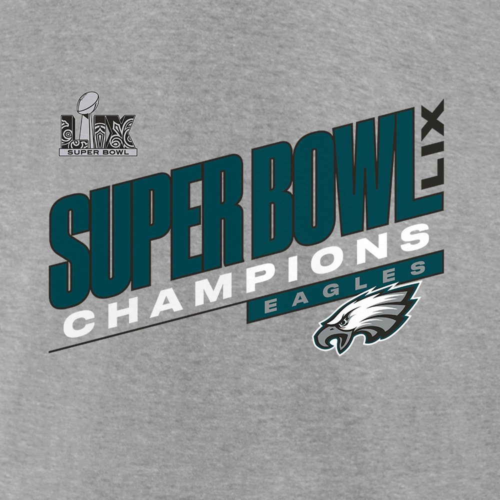 Men's Philadelphia Eagles Heather Gray Super Bowl LIX Champions Big & Tall Counting Points Score T-Shirt