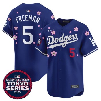 Youth Los Angeles Dodgers #5 Freddie Freeman Royal Tokyo 2025 Cool Base Stitched Baseball Jersey