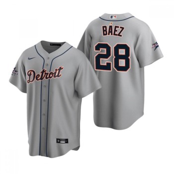 Men's Detroit Tigers #28 Javier Baez Grey 2025 MLB All-Star Game Road Replica Player Jersey