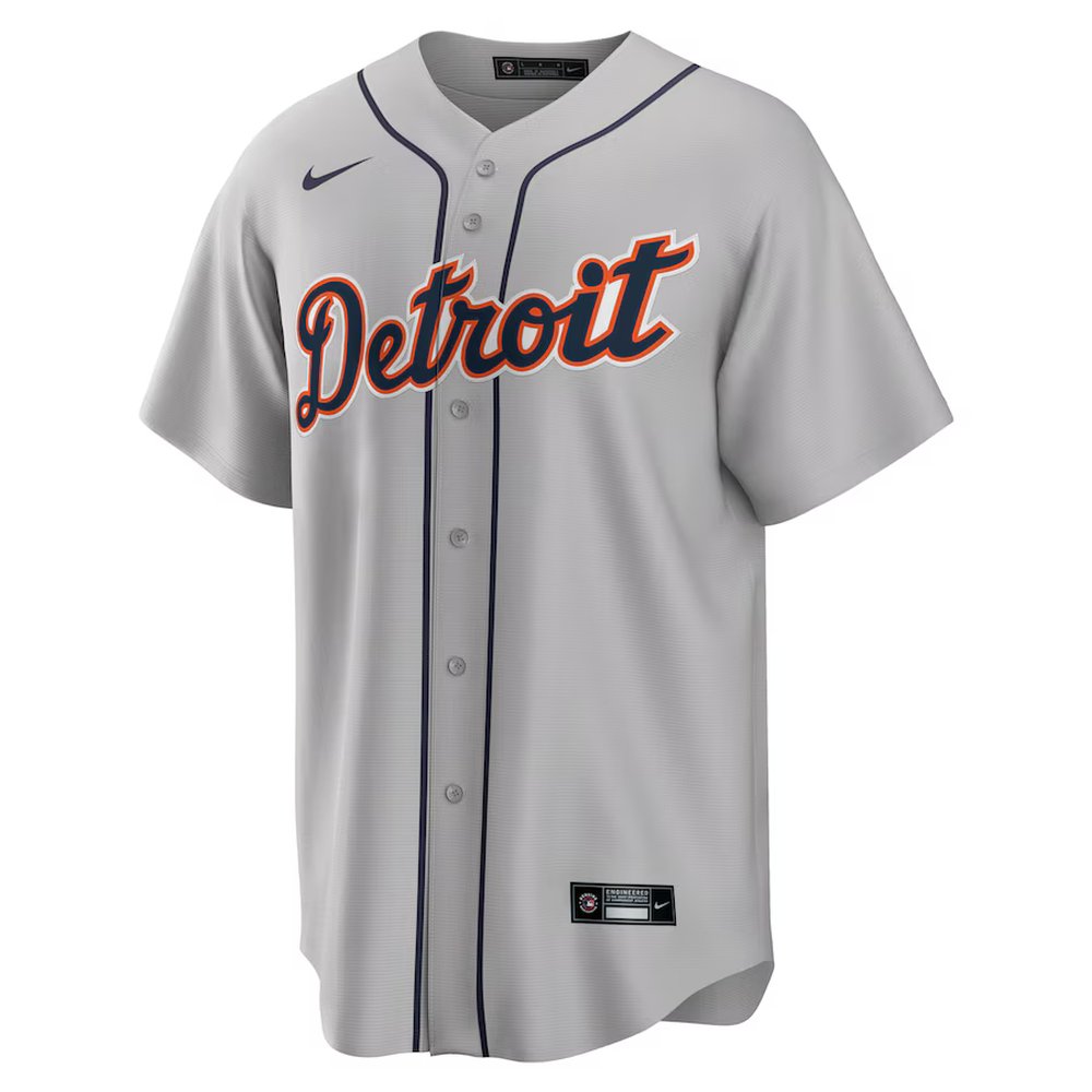 Men's Detroit Tigers #24 Miguel Cabrera Nike Gray Road Replica Player Name Jersey