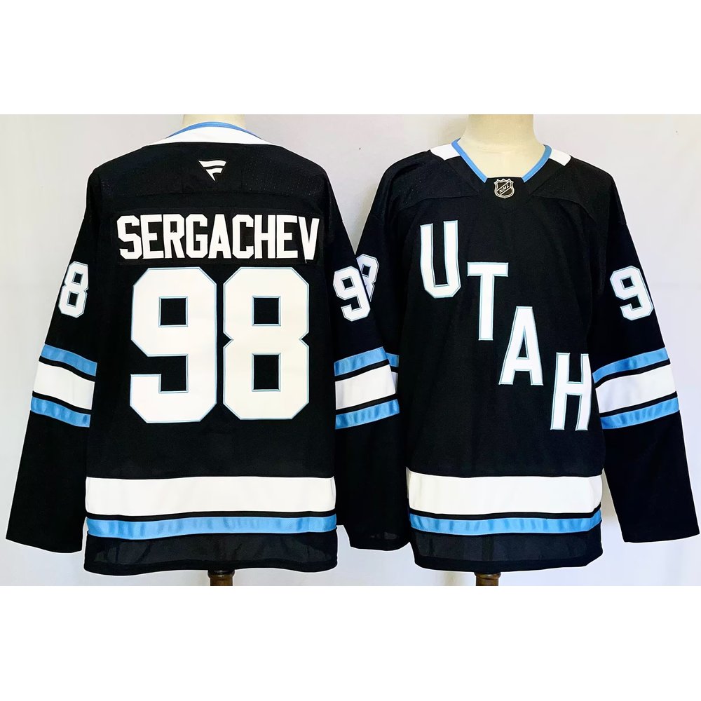 Youth Utah Mammoth #98 Mikhail Sergachev Navy 2024-25 Stitched Jersey