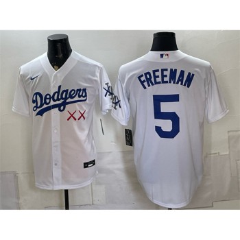 Men's Los Angeles Dodgers x KAWS #5 Freddie Freeman White Vapor Premier Limited Baseball Jersey