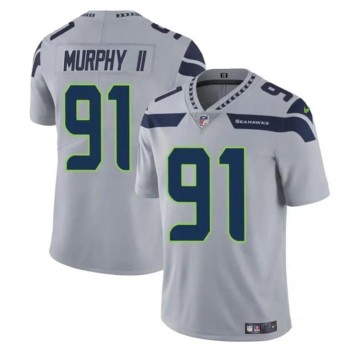 Youth Seattle Seahawks #91 Byron Murphy II Grey 2024 Draft Vapor Limited Stitched Football Jersey Youth Seattle Seahawks #91 Byron Murphy II Grey 2024 Draft Vapor Limited Stitched Football Jersey