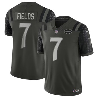 Men's New York Jets #7 Justin Fields Black Rivalries Collection F.U.S.E. Vapor Limited Stitched Jersey