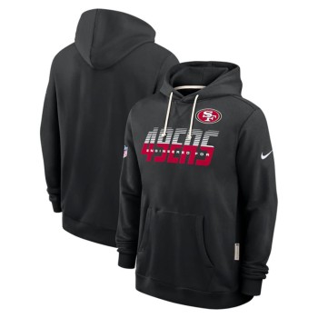Men's San Francisco 49ers Black Sideline Standard Issue Top Prospect Dri-FIT Hoodie