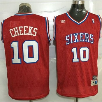 76ers #10 Maurice Cheeks Red Throwback Stitched NBA Jersey 76ers #10 Maurice Cheeks Red Throwback Stitched NBA Jersey