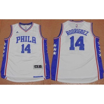 76ers #14 Sergio Rodriguez White Stitched NBA Jersey 76ers #14 Sergio Rodriguez White Stitched NBA Jersey