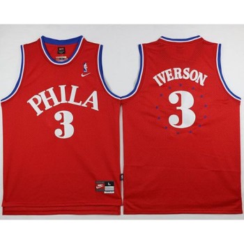 76ers #3 Allen Iverson Red 1964 Throwback Stitched NBA Jersey 76ers #3 Allen Iverson Red 1964 Throwback Stitched NBA Jersey