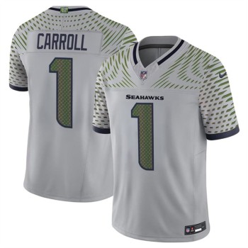 Youth Seattle Seahawks #1 Pete Carroll Gray Rivalries Collection F.U.S.E. Vapor Limited Stitched Jersey