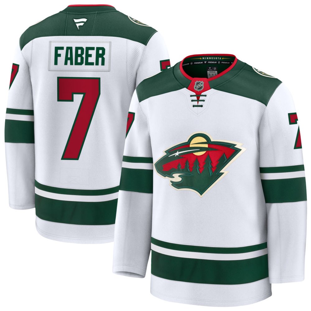 Men's Minnesota Wild #7 Brock Faber White 2025 25th Anniversary Stitched Hockey Premium Jersey Men's Minnesota Wild #7 Brock Faber White 2025 25th Anniversary Stitched Hockey Premium Jersey