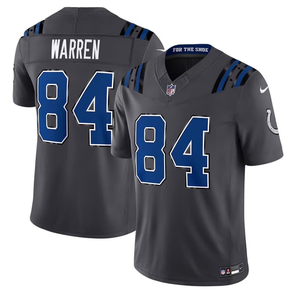 Youth Indianapolis Colts #84 Tyler Warren Charcoal 2026 Rivalries Collection Vapor F.U.S.E. Limited Jersey