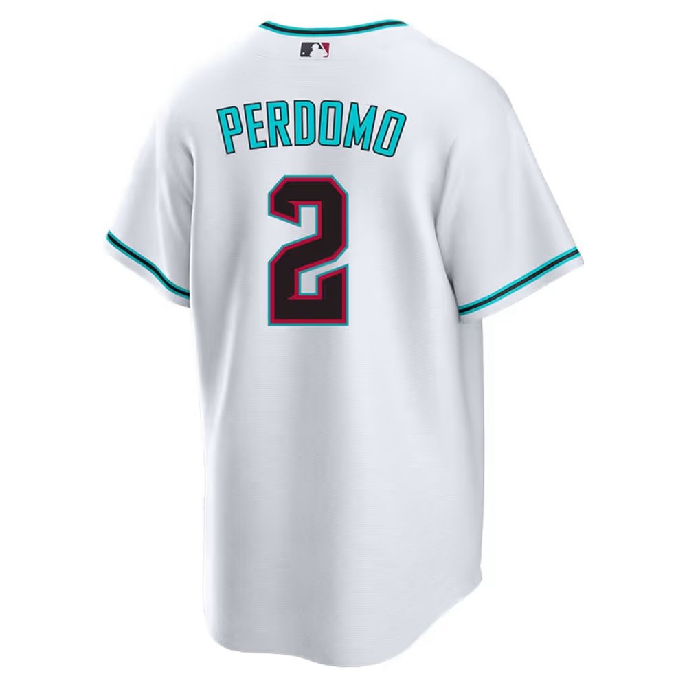 Men's Arizona Diamondbacks #2 Geraldo Perdomo White Cool Base Stitched Baseball Jersey