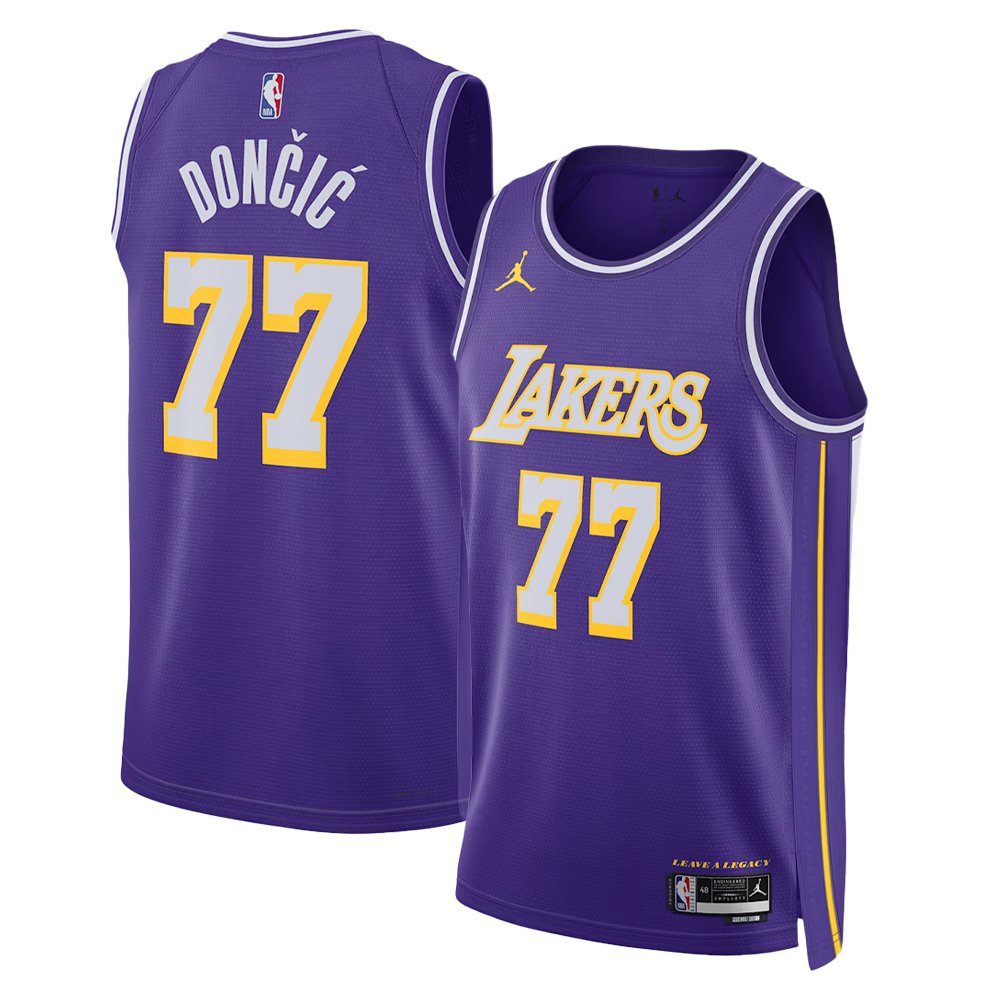 Men's Los Angeles Lakers #77 Luka Doncic Purple 2025/26 Statement Edition Jersey Men's Los Angeles Lakers #77 Luka Doncic Purple 2025/26 Statement Edition Jersey